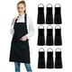 thumbnail image 1 of Paquete de 10 delantales lisos con dos bolsillos - Delantal comercial unisex negro (al por mayor), 1 of 4