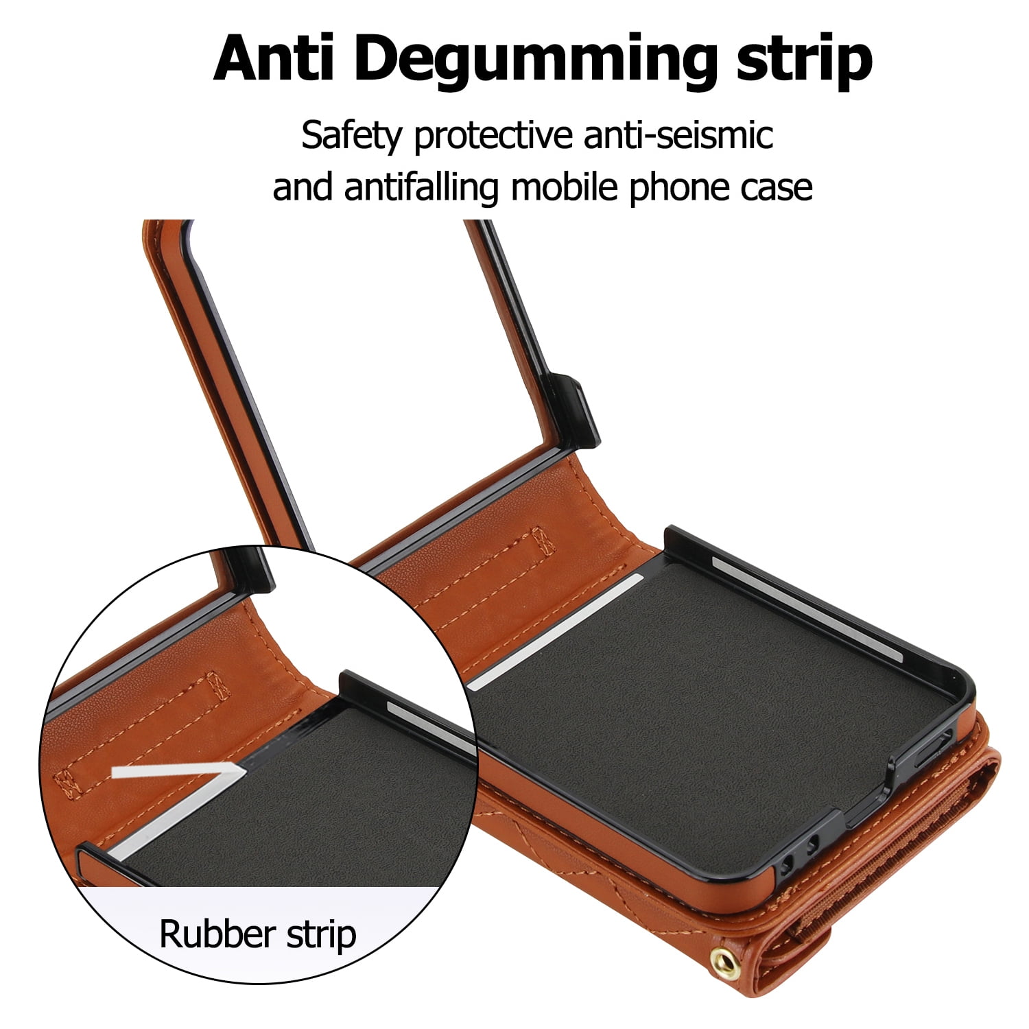 for Samsung Galaxy Z Flip 7 Elegant Case Wallet for Women, 4 Card Holder & Shoulder Strap & Wristlet Flip PU Leather Phone Case with RFID Blocking for Samsung Galaxy Z Flip 7, Brown