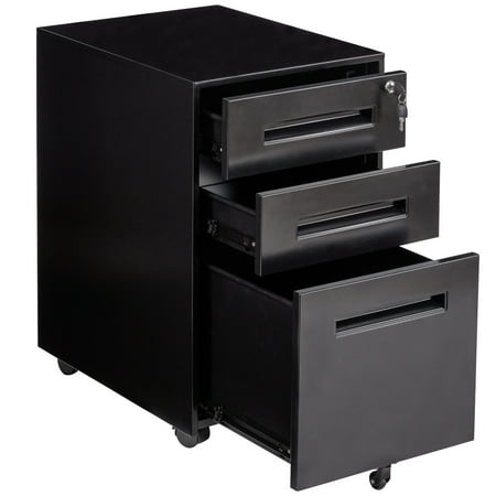 Rolling A4 File Cabinet Sliding Drawer Metal Office Document