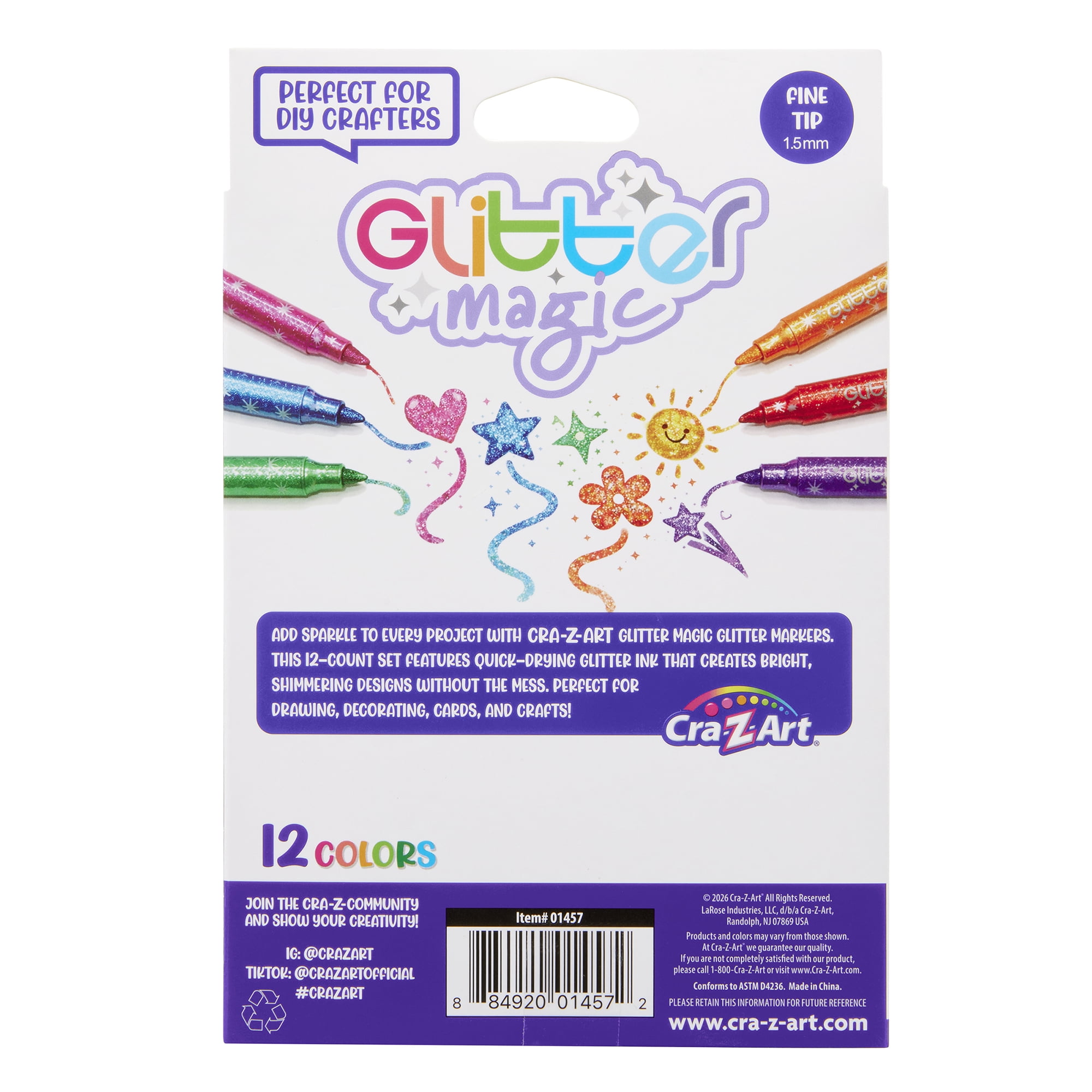 Cra-Z-Art 12ct Glitter Magic Liquid Markers
