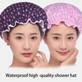 thumbnail image 2 of Yuarrent Gorro de ducha impermeable doble transpirable para baño, adecuado para ducha diaria, gorro para cubrir el cabello Juegos de accesorios de baño, 2 of 6