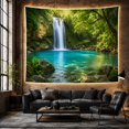 thumbnail image 6 of Tropical Waterfall With Turquoise Pool, Peaceful Photographic Style for Nature Lovers, Nature Wall Art, Housewarming Gift Tapestry Wall Hanging for Bedroom and Living Room, 6 of 7
