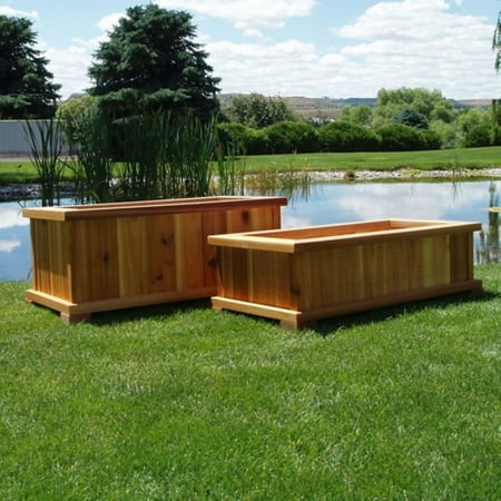 Wood Country Rectangle Cedar Boise Patio Planter Box Com Wood Country Rectangle Cedar Boise Patio Planter Box