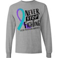 thumbnail image 3 of Inktastic Never Stop Fighting Suicide Prevention Awareness Ribbon Long Sleeve T-Shirt, 3 of 5