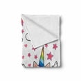 thumbnail image 2 of Unicorn Cat Soft Flannel Fleece Throw Blanket, Comic Pop Art Style Fiction Animals Funny Faces Rainbow Horns Stars, Cozy Plush for Indoor and Outdoor Use, 70" x 90", Multicolor, by Ambesonne, 2 of 6