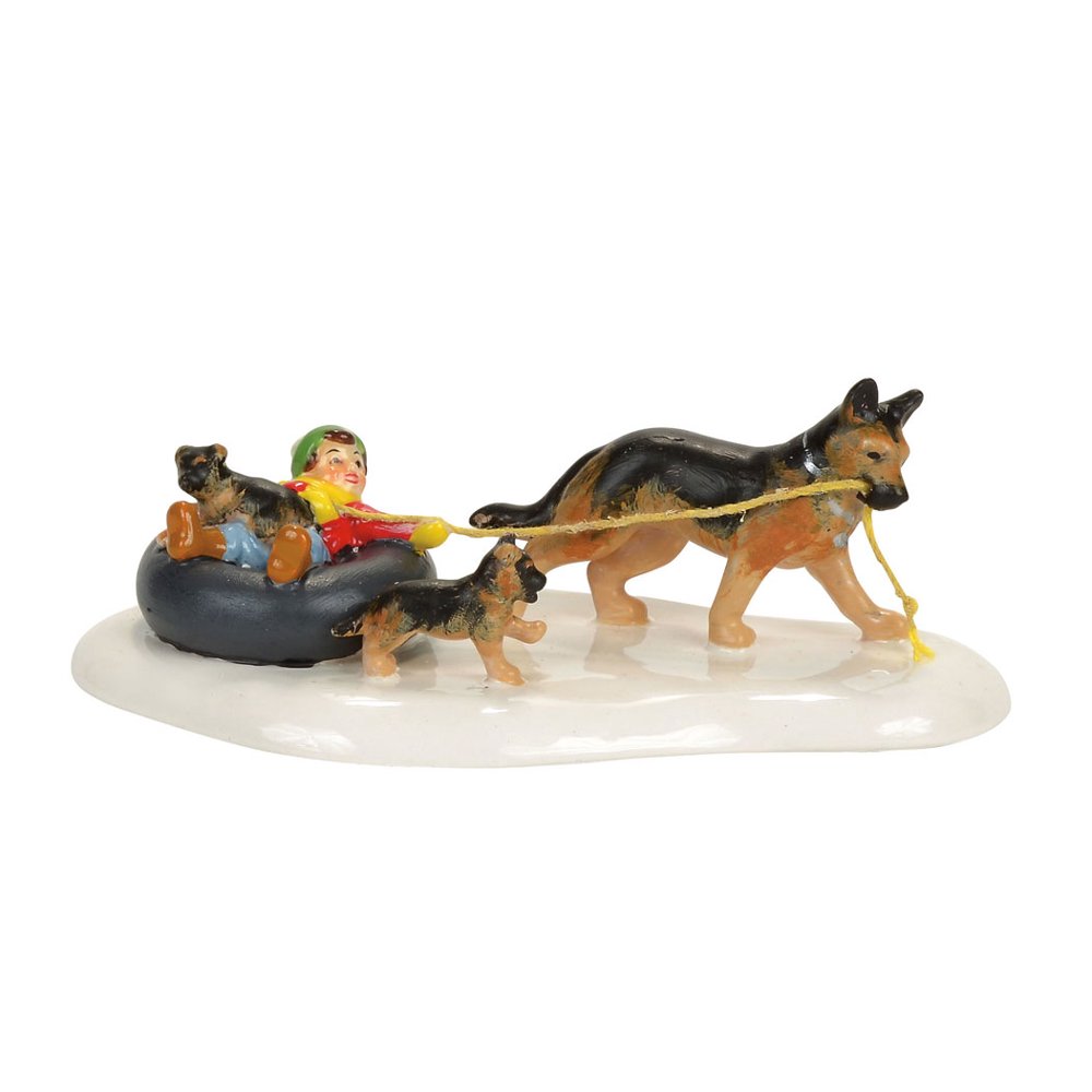 Dept 56 Snow Village 4058881 Inner Tube Sled Dog Race