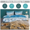 thumbnail image 5 of 3 Pcs Soft Bedding Set, Includes 1 Duvet Cover with Zipper And 2 Pillow,Shams Starfish Beach Full(79"×90"), 5 of 8