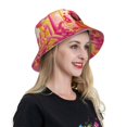 thumbnail image 6 of Xecao Digital Nomad Pink Landscape Print Men and Women Night Reflective Hat Runner Cap Visor Bucket Hat Boonie Cap, 6 of 6