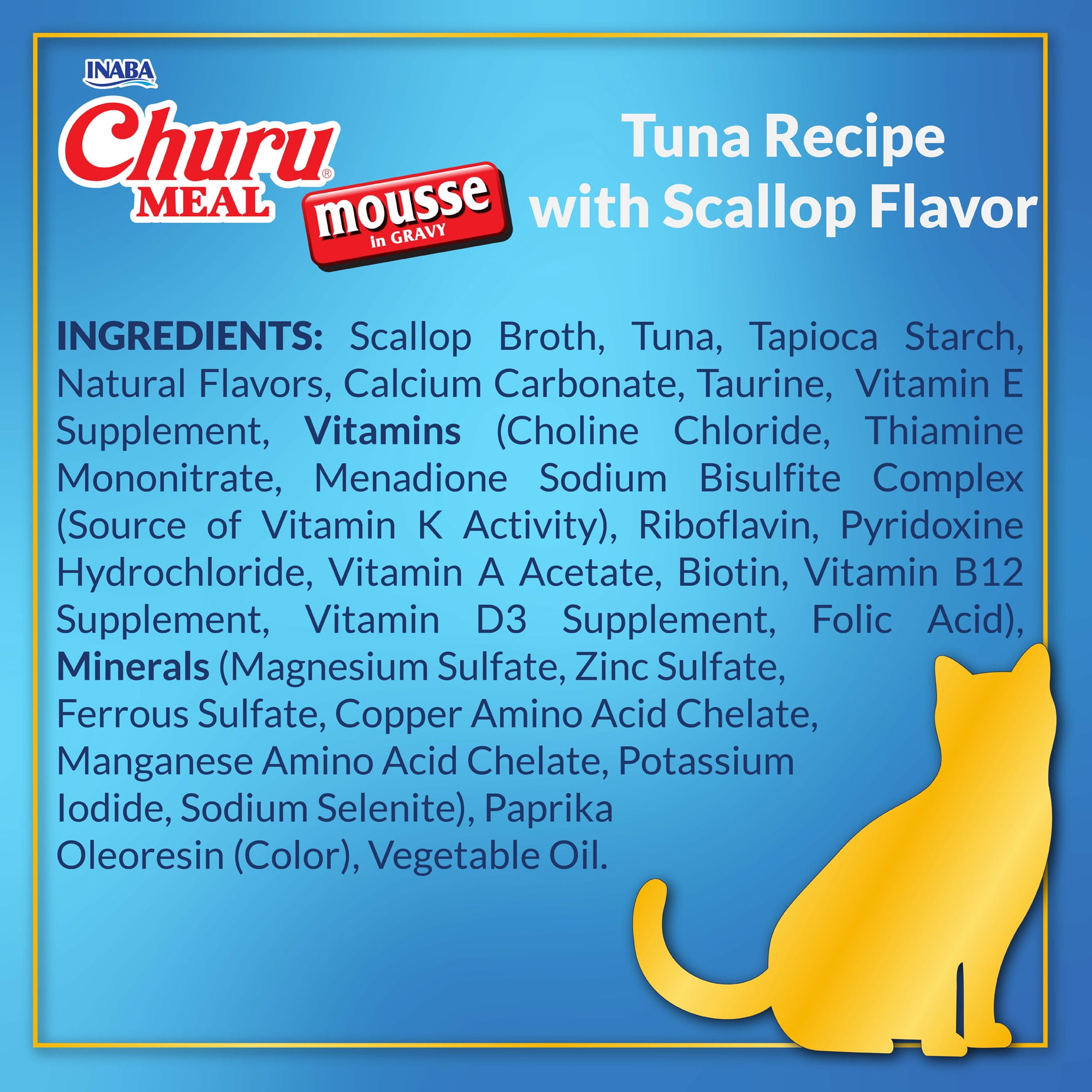 INABA Churu Meal Mousse Adult Wet Cat Food, 2.29 oz Cup, 12-Count, Tuna Variety