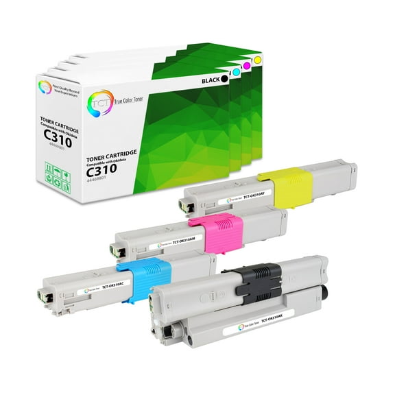 TCT C310 Toner Cartridge 4 Pack - Premium Compatible Replacement for Okidata 44469801 44469703 44469702 44469701