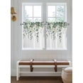 thumbnail image 6 of Eucalyptus Leaves Half Window Curtain 36 Inches Long, Spring Farmhouse Retro Botanical Window Treatment Curtain Drapes, Small Tier Curtains for Bathroom Over Sink, 27.5"x36", 2 Panels, 6 of 7
