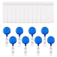 thumbnail image 1 of MUKA 50 Pcs Translucent Retractable Badge Reels with Vertical Style ID Card Badge Holders Sets, 1 of 8