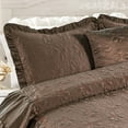 thumbnail image 6 of Home Soft Things 4 Piece Ruffle Matte Satin Bedspread Set - Chocolate - Queen (60" x 80" + 24"), 6 of 7