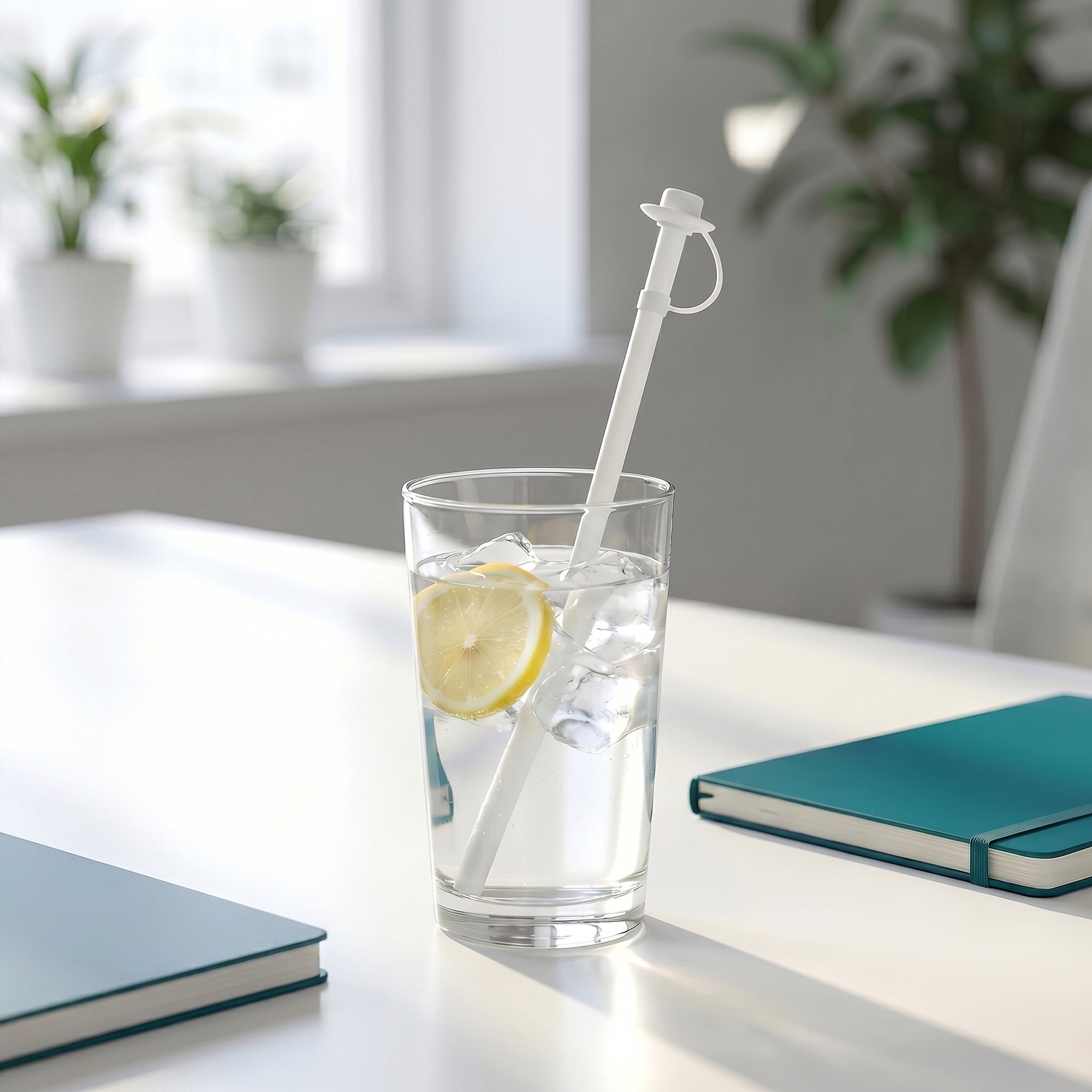 Unique Bargains 6Pcs Reusable Durable Dishwasher Safe Silicone Straws White B