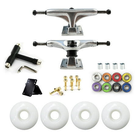 

5Inch Skateboard Trucks Combo Set Aluminum Alloy Professional Bridge Skate Board Bracket Silver+ T Wrench