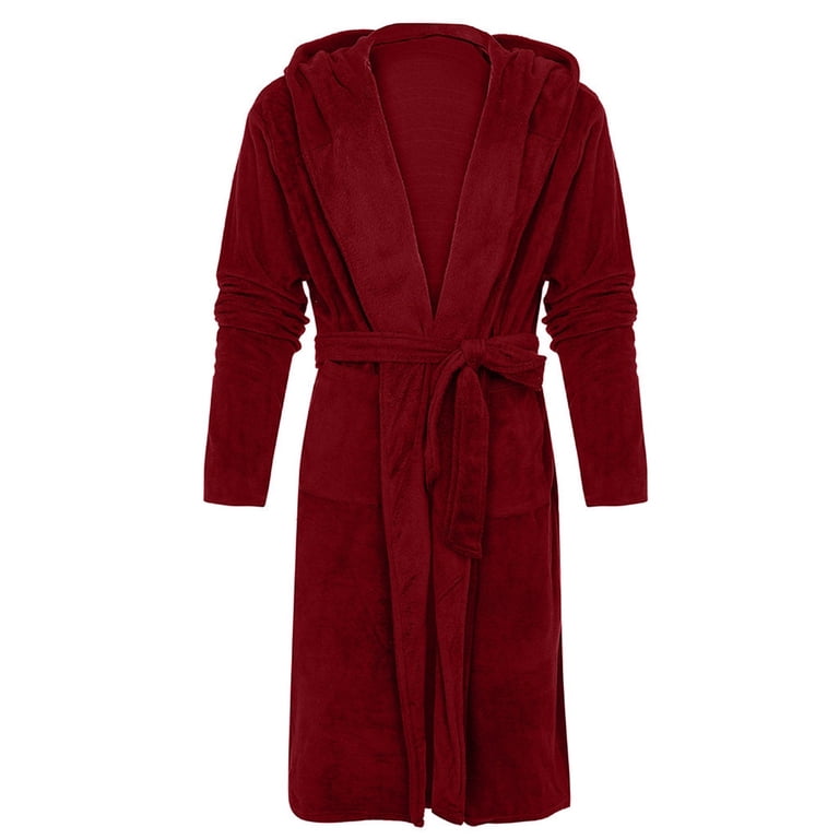 ZSQDM Nightgowns for Women, Women Winter Plush Lengthened Shawl Bathrobe  Home Clothes Long Sleeved Robe Coat Wine Red S - Walmart.com