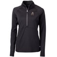 thumbnail image 2 of Women's Cutter & Buck Black Cleveland Browns Throwback Logo Adapt Eco Knit Stretch Recycled Half-Zip Pullover Top, 2 of 3