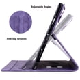 thumbnail image 5 of FJLBDE Case for iPad mini 7 A17 Pro 2024/Mini 6 2021 8.3 Inch with Stand, Card Slot, Auto Wake/Sleep, Embossed Flower PU Leather Folio Magnetic Cover with Pen Holder, Purple, 5 of 7