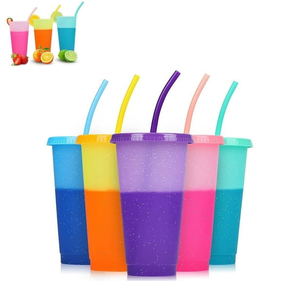 Codream 16 oz Tumblers Plastic Magic Color Change Set of 5
