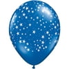 Patriotic 4th of July Stars Around 11" Latex Balloons, Sapphire Blue, 100 CT