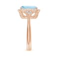 thumbnail image 3 of Angara Natural 2.45 Ct. Aquamarine with Diamond Halo Ring in 14K Rose Gold for Women (Ring Size: 3), 3 of 9