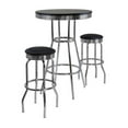 thumbnail image 1 of Summit 3-Pc Pub Table and Swivel Stool Set, Black & Chrome, 1 of 4