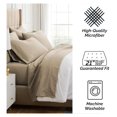 thumbnail image 6 of 4-Piece Twin Bed Sheets Set, 21" Extra Deep Pocket Twin Fitted Sheet, Oversized Flat Sheet, Microfiber Bedding Set, Taupe Pillow Cases Standard Size, Taupe Sheets, 6 of 8