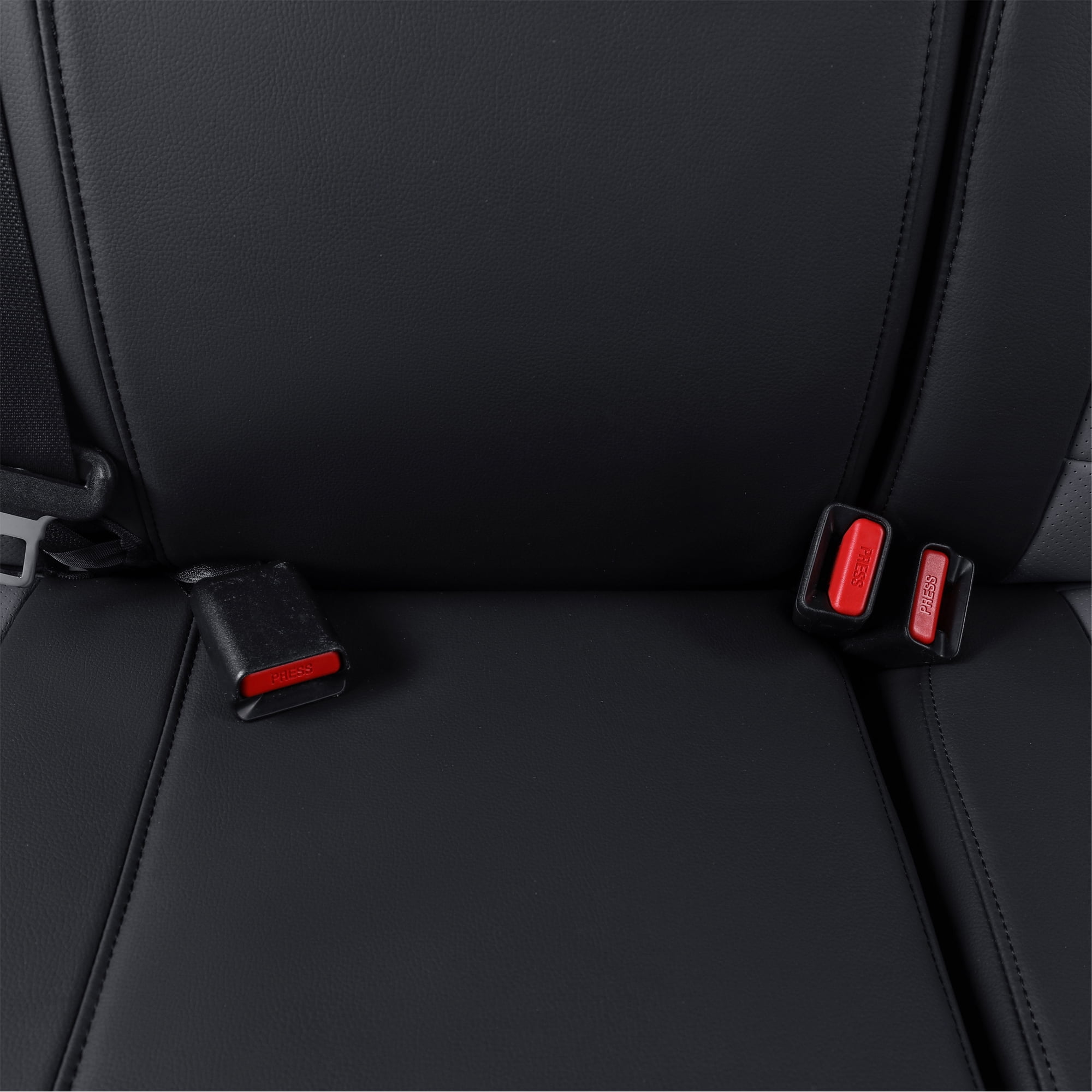 coverdream 2nd Gen Tacoma Seat Covers Custom Fit for 2012-2015 Toyota Tacoma Double Cab/Crew Cab Base (Regular Seats) - Breathable Leather Auto Seat Covers (Full Set,Black&Gray)