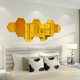 thumbnail image 5 of Etiqueta de pared de espejo hexagonal DIY plástico acrílico decorativo superficie lisa efecto reflexivo autoadhesivo alto viscosidad casa oro Eigraketly HA047857-02B, 5 of 7