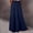 Dark Blue, variant on Dianli Skirt Midi Skirts Women's Solid Color Fall Elastic Waist Tie Pocket Ankle Length Skirt Drawstring Waist Black Fungus Edge Splice Casual Boho Midi Skirt