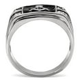thumbnail image 4 of Luxe Jewelry Designs Men's Stainless Steel Masonic Ring with CZ Stones - Size 8 (Pack of 2), 4 of 4