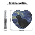 thumbnail image 3 of Salouo Shambhala Cat In Van Gogh Impressionist Print Travel Makeup Mirror,Pocket Mirror Portable Hand Mirror 2 x 1x Magnification Folding Makeup Mirror for Handbag and Purses-Heart Shape, 3 of 9
