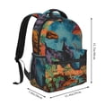 thumbnail image 2 of Haiem Galactic Jungle Dinosaurs Printed School Backpack,Casual Travel Lightweight Backpack,Durable Comfortable Multifunctional Backpack,Laptop Backpack, 2 of 6