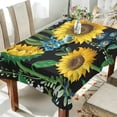 thumbnail image 3 of SKYSONIC 60”x90" Square Tablecloth with Seamless Pattern Sunflower On Black Background Prints, Anti-Wrinkle and Smooth Table Cloth for Kitchen/Home Decoration, 3 of 7
