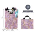 thumbnail image 2 of Yayeee Freestanding Laundry Hamper with Handle Collapsible Large Storage Basket for Clothes, Pastel Pink Marble Pattern, 2 of 7