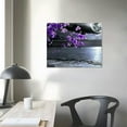 thumbnail image 4 of ONETECH Purple Wall Art Decor for Living Room Bedroom Framed Black and White Seascape Full Moon Purple Flower  Canvas Picture Modern Plum Blossom Artwork for Home Office, 4 of 6
