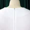 thumbnail image 6 of AURA Plus Size Belted Pencil Midi Dress Large Lapel Collar High Waist 3 4 Sleeve Elegant Office Dress with Zipper, 6 of 10