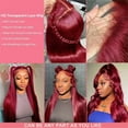 thumbnail image 5 of CzestPyake 27 Inch Deep Wave Lace Frontwigs Human Hair Fashion Front Lace Wig Women Small Roll Long Claret, 5 of 6
