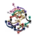 thumbnail image 1 of Eyebrow Rings Piercing Curved Barbell 20 Pack Anodized Titanium Tragus Rook 16G, 1 of 1