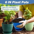 thumbnail image 5 of 6 inch Plant Pots, 6 Pack Flower Pots Perfect for Indoor Outdoor Plants, Planters with Drainage Holes and Tray Saucers, Cute Succulent Pots Durable and Light Weight, 5 of 7
