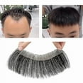 thumbnail image 1 of Men's Toupee Human Short Hairpiece Natural V Style Forehead Hairline Patch, 1 of 5