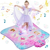 Gleamkid Dance Mat Toy for Kids, Electronic Dance Pad with LED Lights, Dance Mixer Rhythm Step Play Mat with 3 Game Modes , Musical Dance Game Toy Gift for 3 4 5 6 7 8 9 10 Years Old Boys Girls, Pink