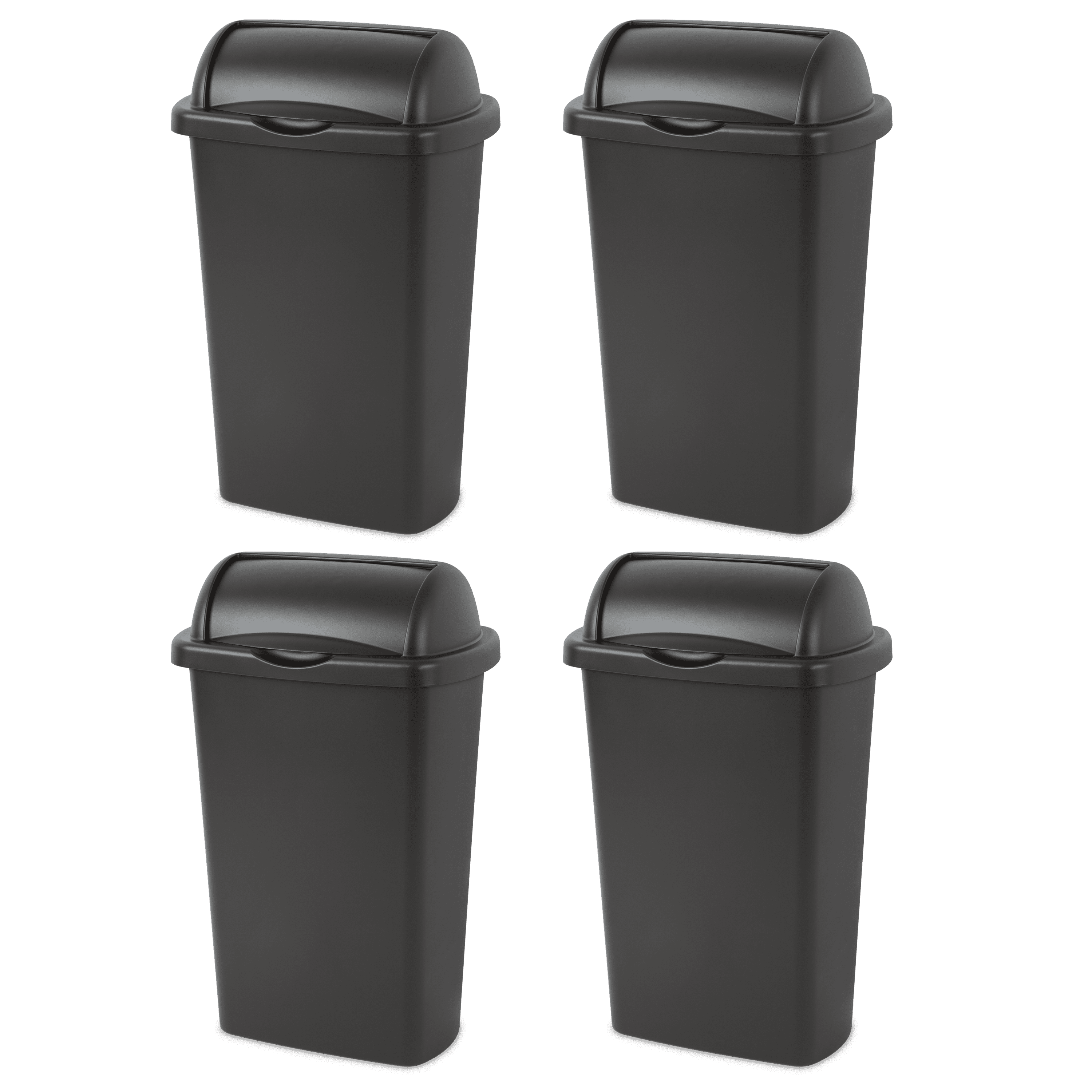 Sterilite 13 Gallon Rolltop Wastebasket, Black (Available in Case of 4 or Single Unit) by Sterilite Corporation