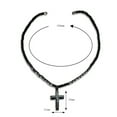 thumbnail image 2 of Jiaroswwei Fashion Men's Artificial Hematite Bead Cross Crucifix Jesus Pendant Necklace, 2 of 6