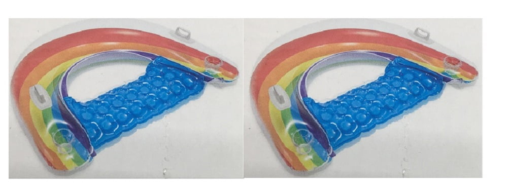 2 Pack Rare HTF RAINBOW Color New INTEX Sit N Float Inflatable Pool Raft Chair Lounge