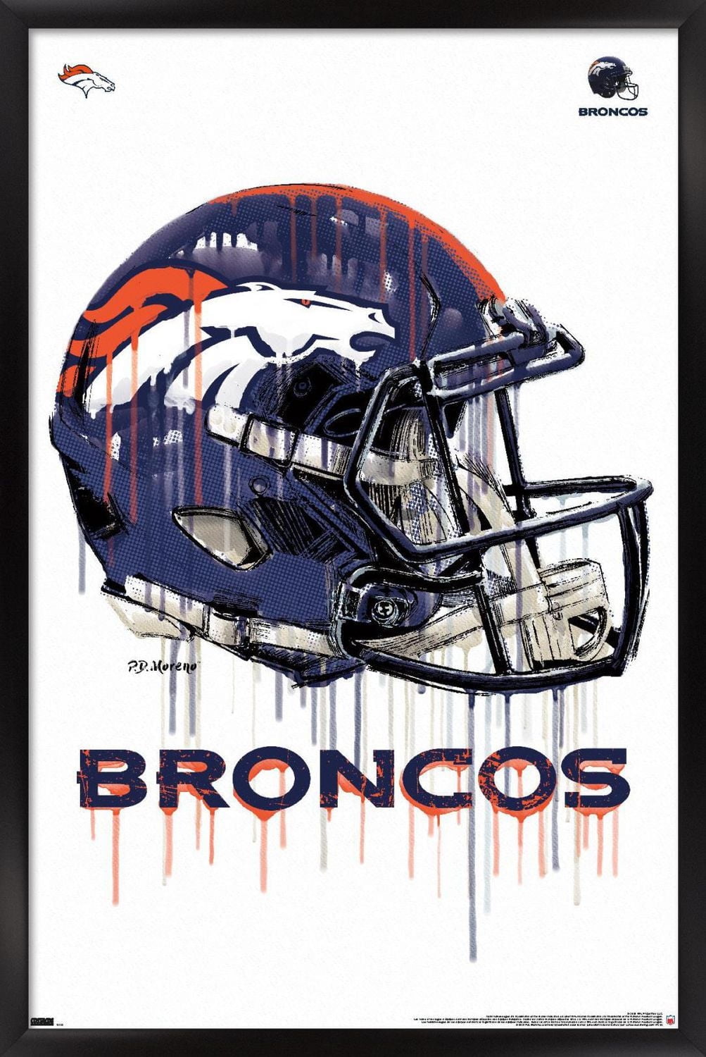 NFL Denver Broncos - Drip Helmet 20 Wall Poster