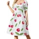 thumbnail image 1 of Vestido de verano de manga corta con estampado de cerezas rojas, vestido de vendaje para mujer, verano, 1 of 7