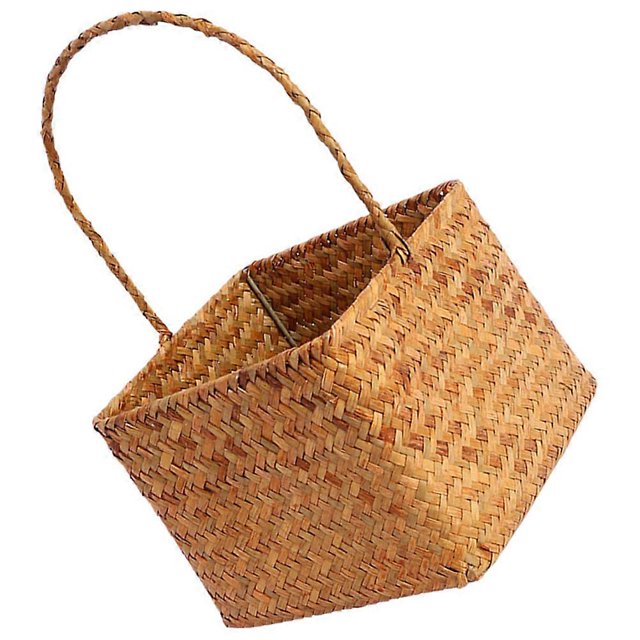 Decorative Woven Flower Basket Square Shape Suitable For Weddings Lightweight 1Pack