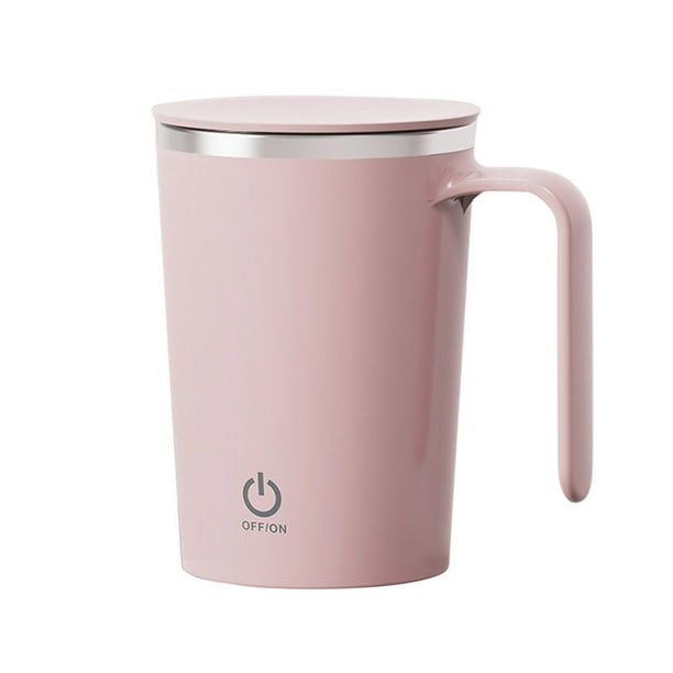 Taza automática de remoción con carga USB | Taza de acero inoxidable de 400ml | Mezcladora magnética portátil con asa | Control con doble clic Operación fácil | Apta para viajar 11x11x13,5 cm