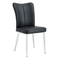 thumbnail image 4 of Dining Chairs Set of 2, PU Leather Dining Chairs with High Backrest and Metal Leg, Modern Minimalist Side Chair with Upholstered Seat for Living, Bedroom, Kitchen, Black, 4 of 9